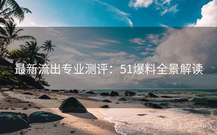 最新流出专业测评：51爆料全景解读